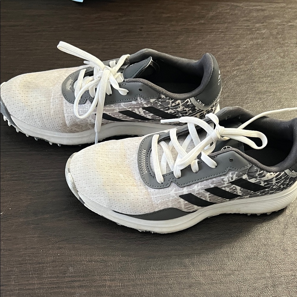 Adidas White and Gray Golf Shoes